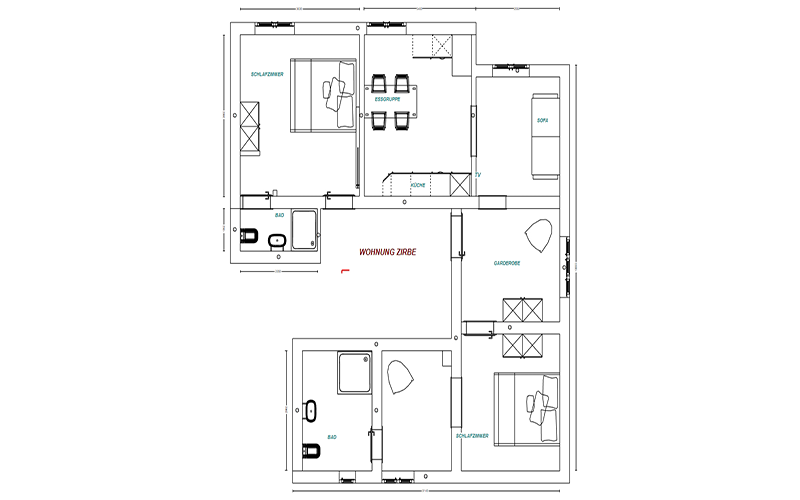 Grundriss Ferienwohnung Karwendel